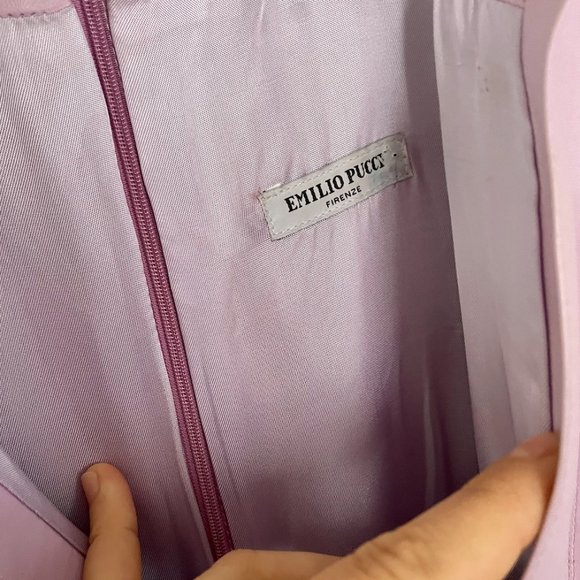 RARE Emilio Pucci Leather Lilac Shift Dress - Picture 12 of 13